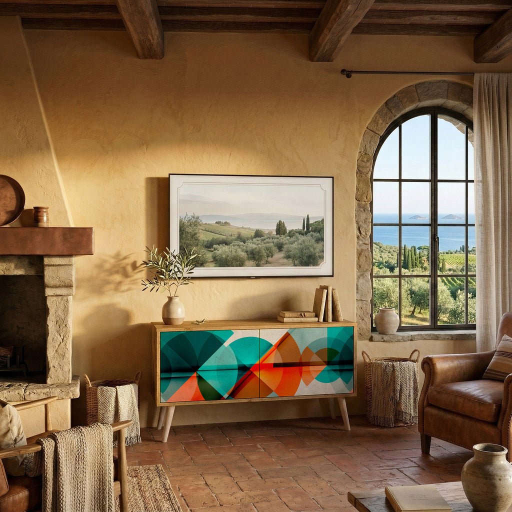 CIRCULAR RHAPSODY Kompaktní dvoudveřový TV stolek