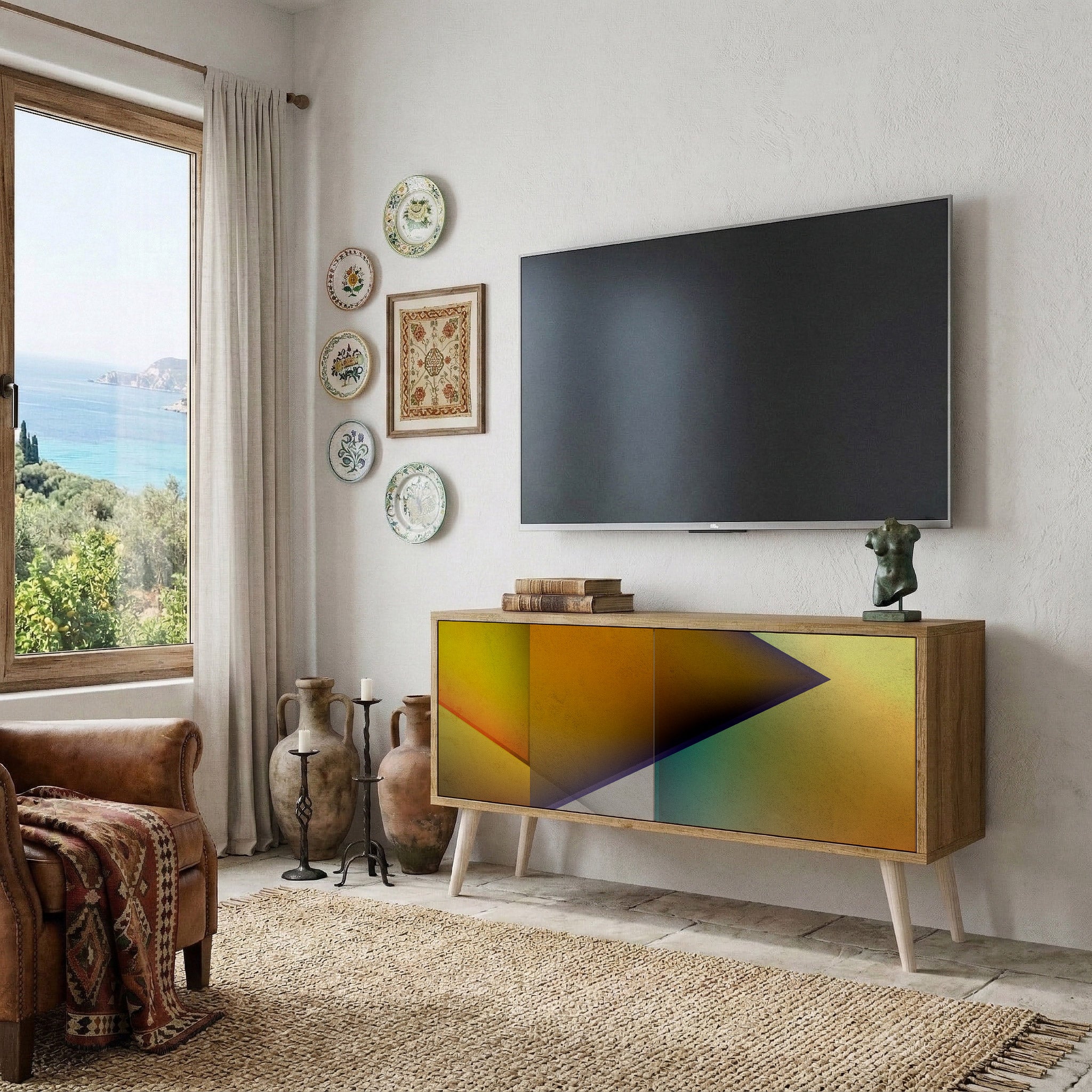 PIERCING SHARPNESS Kompaktní dvoudveřový TV stolek