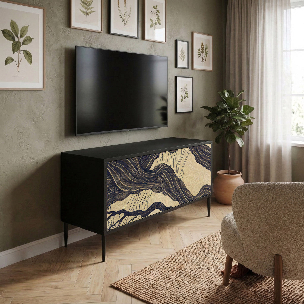 UNIFIED FRAGMENTS Kompaktní dvoudveřový TV stolek
