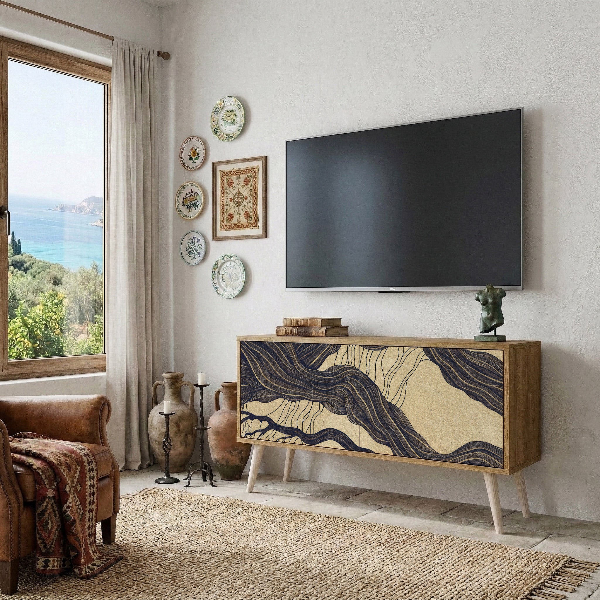 UNIFIED FRAGMENTS Kompaktní dvoudveřový TV stolek