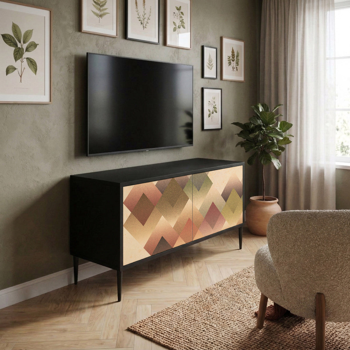 GEOMETRIC FUSION Kompaktní dvoudveřový TV stolek
