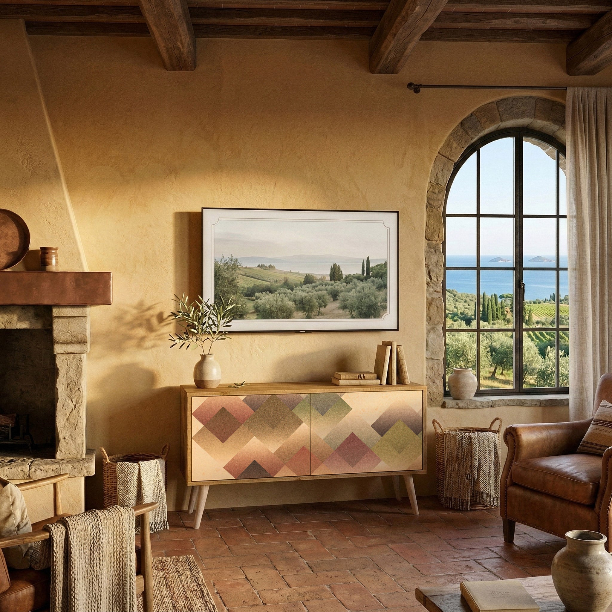 GEOMETRIC FUSION Kompaktní dvoudveřový TV stolek