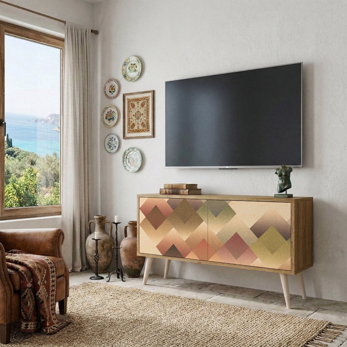 GEOMETRIC FUSION Kompaktní dvoudveřový TV stolek