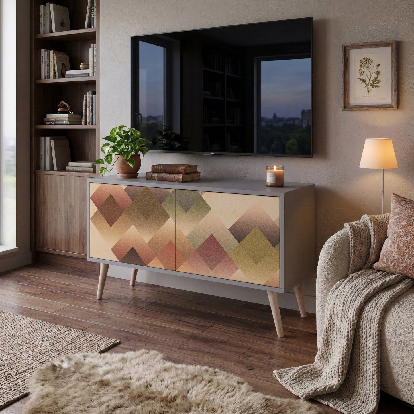 GEOMETRIC FUSION Kompaktní dvoudveřový TV stolek