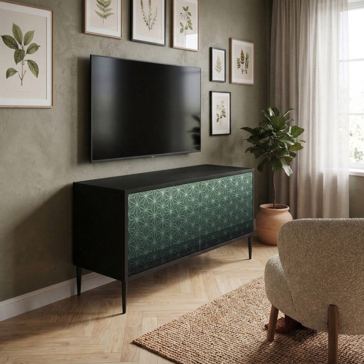 ORNAMENTAL GLIMMER Kompaktní dvoudveřový TV stolek