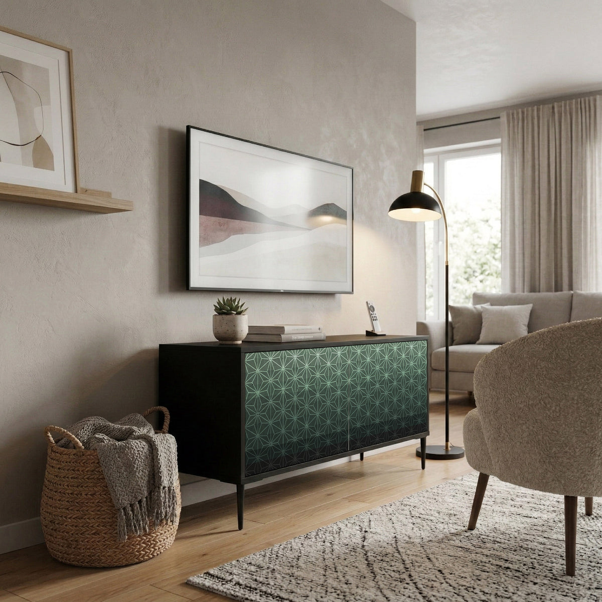 ORNAMENTAL GLIMMER Kompaktní dvoudveřový TV stolek