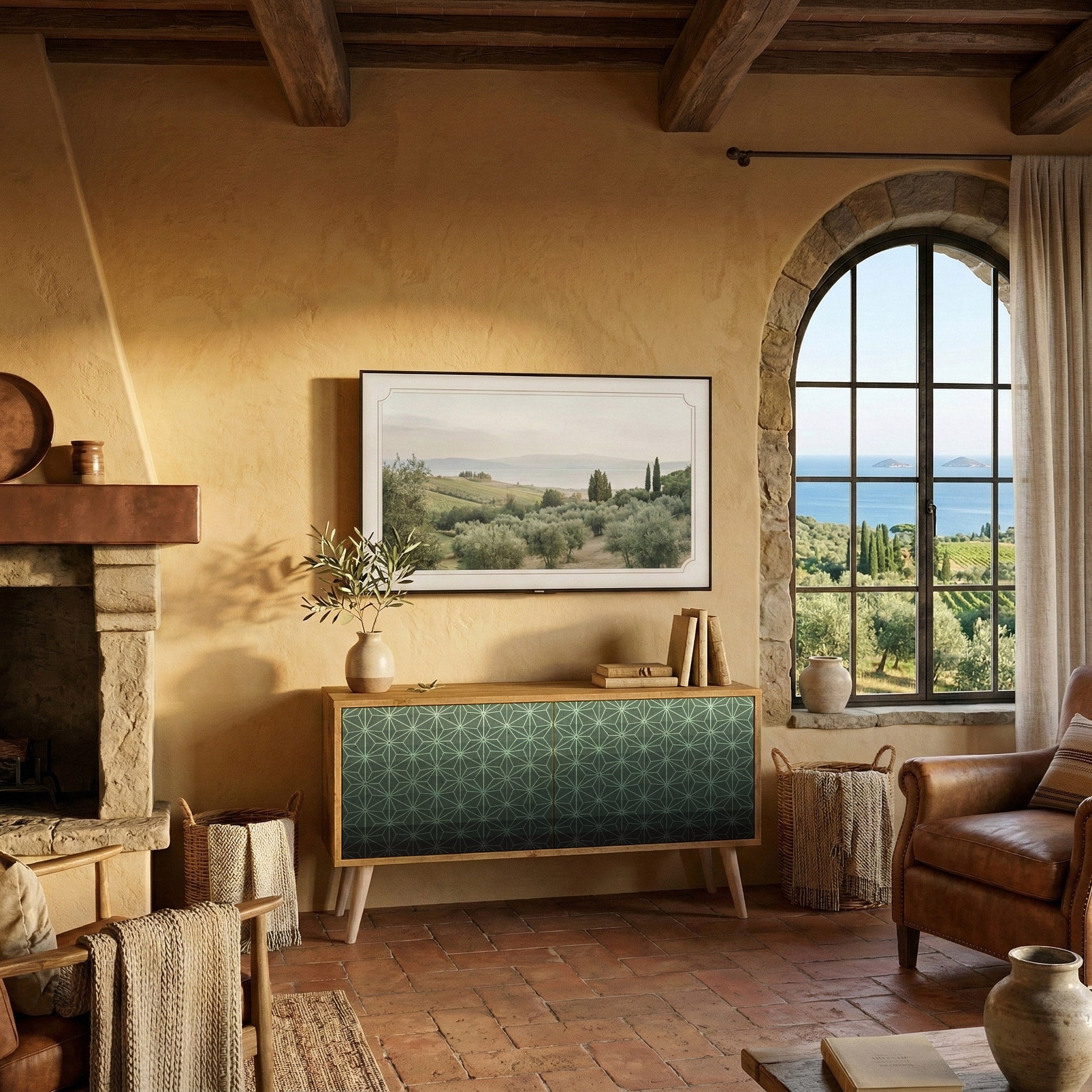 ORNAMENTAL GLIMMER Kompaktní dvoudveřový TV stolek