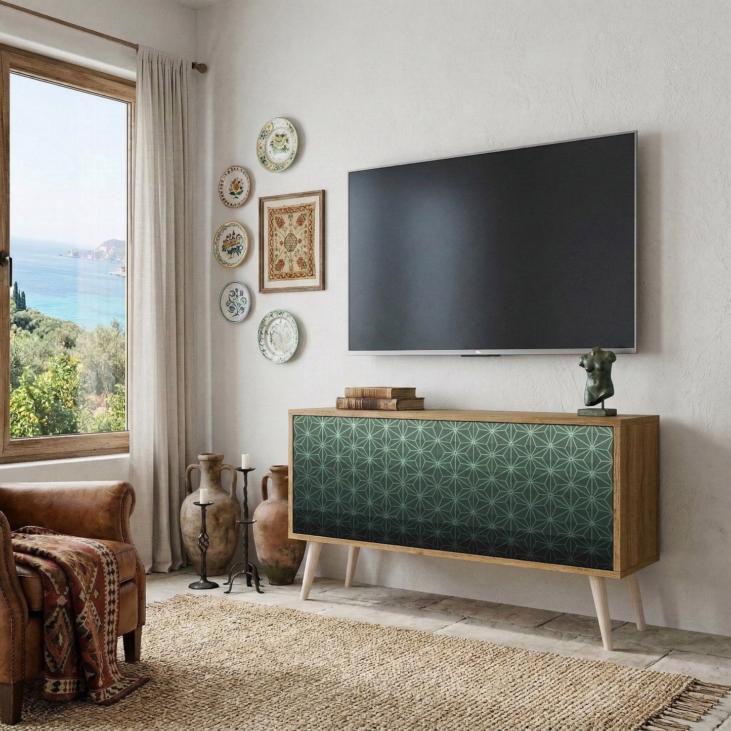 ORNAMENTAL GLIMMER Kompaktní dvoudveřový TV stolek