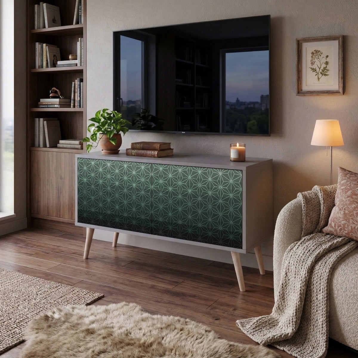 ORNAMENTAL GLIMMER Kompaktní dvoudveřový TV stolek