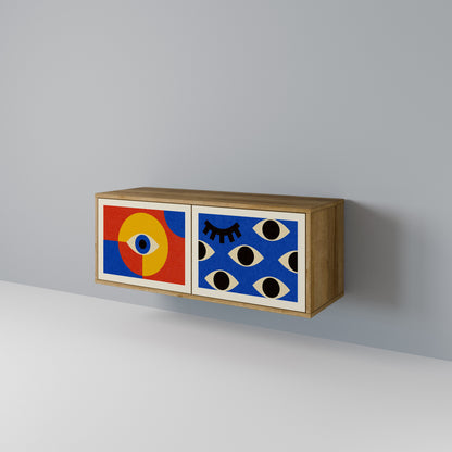GEOMETRIC EYES Kompaktní dvoudveřový TV stolek