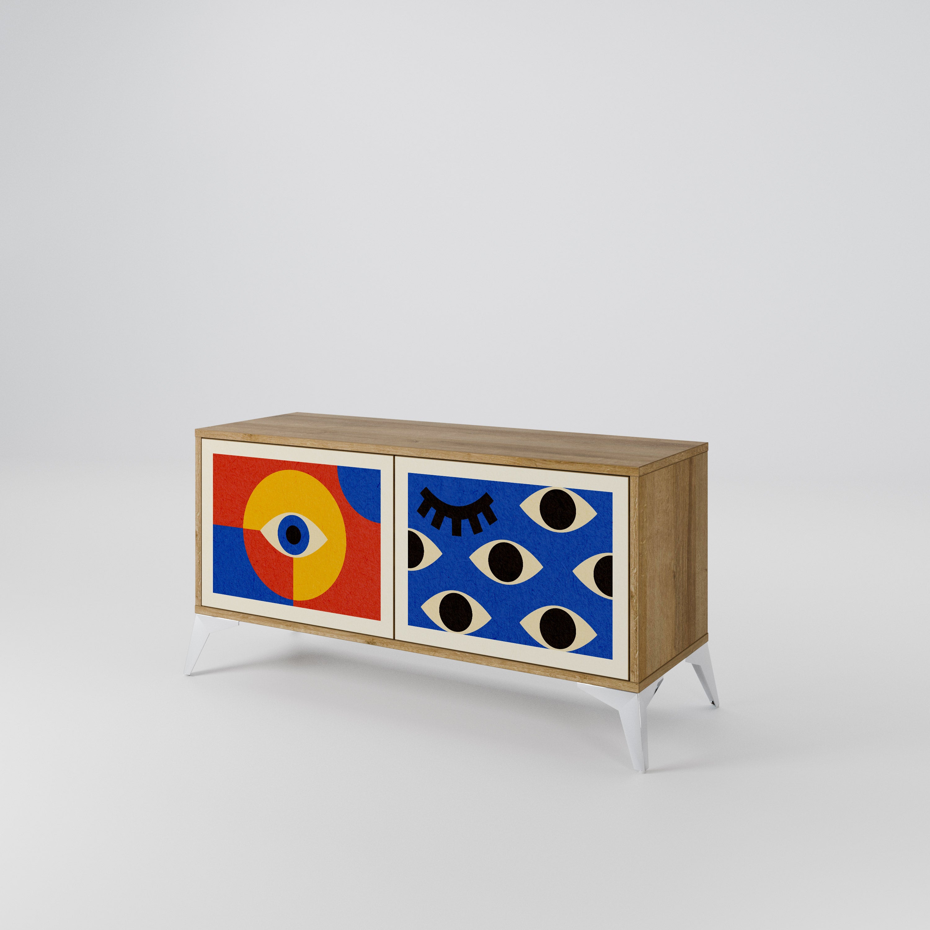 GEOMETRIC EYES Compact 2-Door TV Cabinet