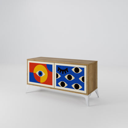 GEOMETRIC EYES Kompaktní dvoudveřový TV stolek