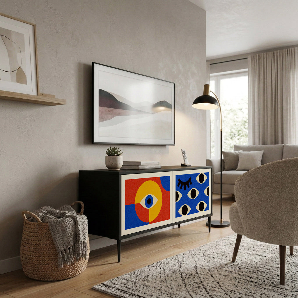 GEOMETRIC EYES Kompaktní dvoudveřový TV stolek