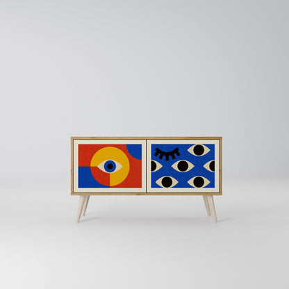 GEOMETRIC EYES Kompaktní dvoudveřový TV stolek