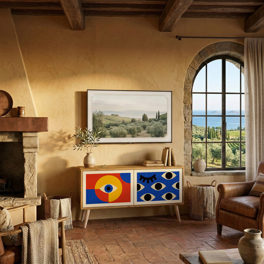 GEOMETRIC EYES Kompaktní dvoudveřový TV stolek