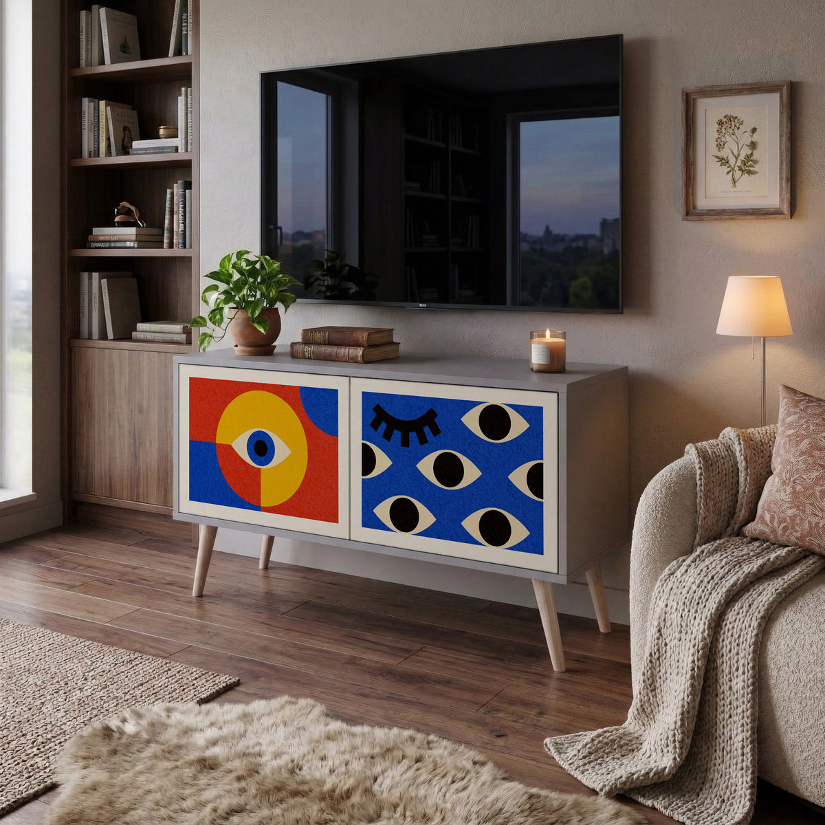 GEOMETRIC EYES Kompaktní dvoudveřový TV stolek