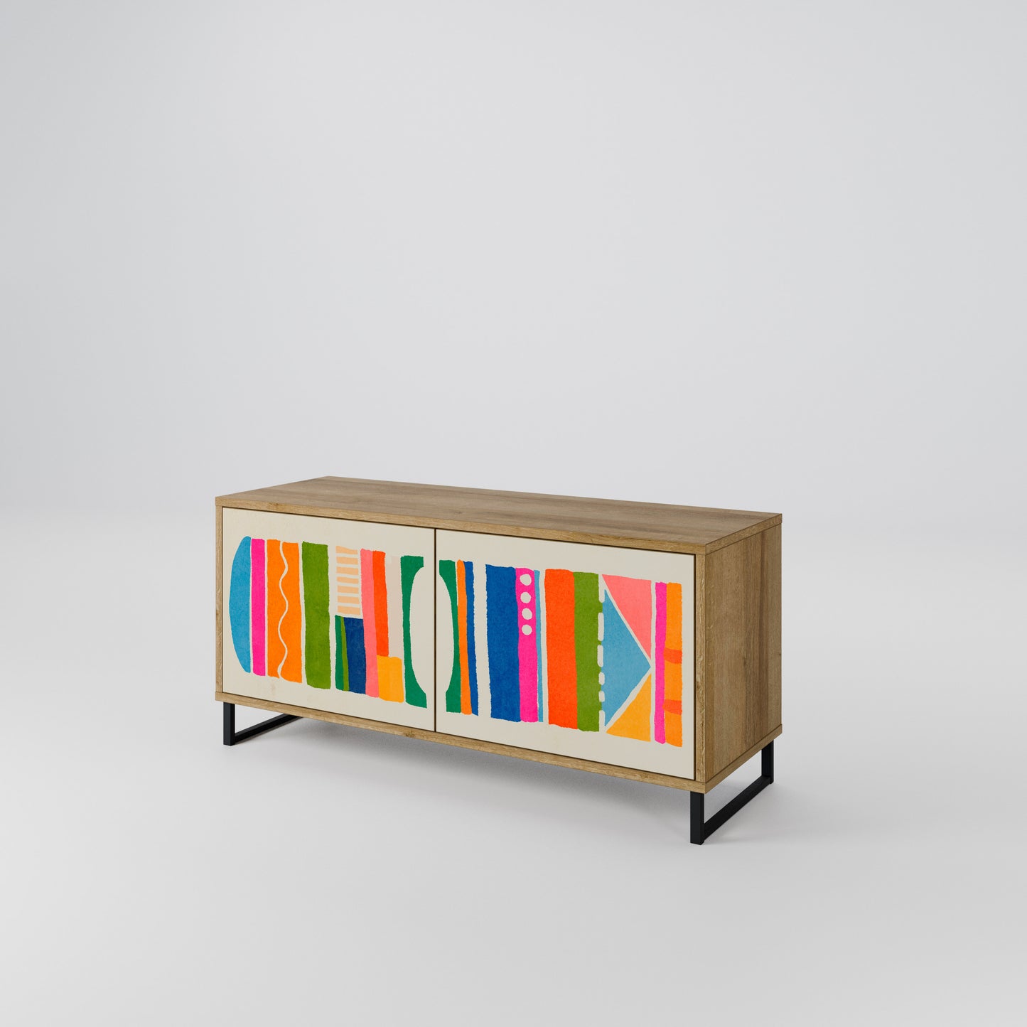 GEOMETRIC SHINE Kompaktní dvoudveřový TV stolek