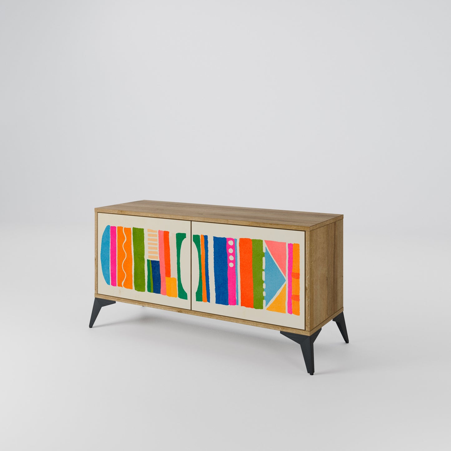GEOMETRIC SHINE Kompaktní dvoudveřový TV stolek