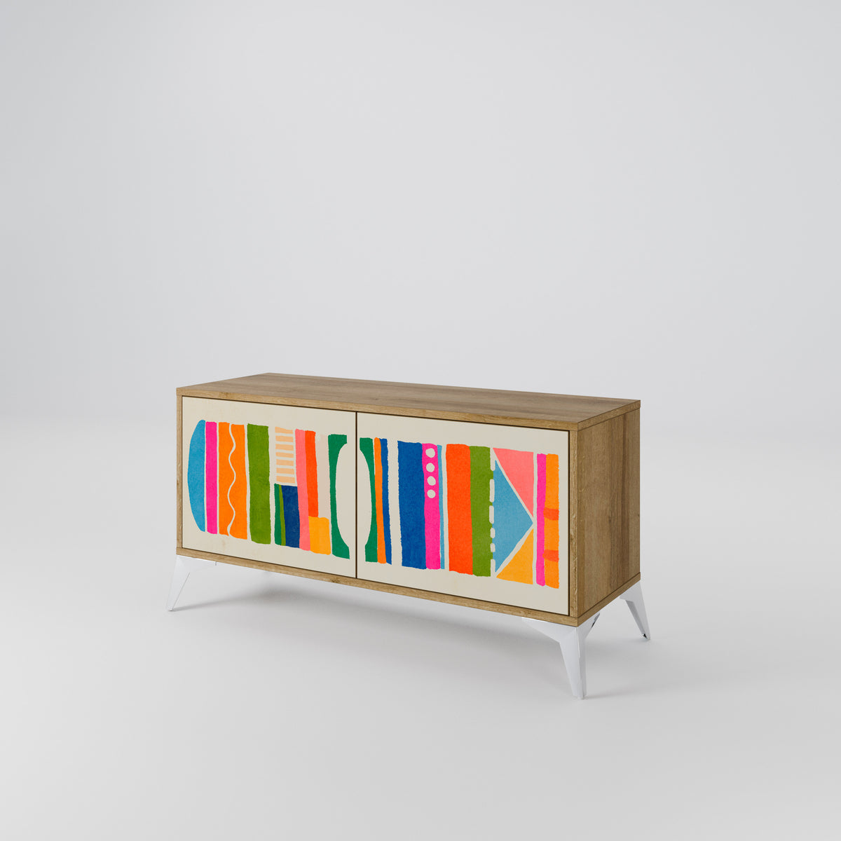 GEOMETRIC SHINE Kompaktní dvoudveřový TV stolek