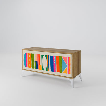 GEOMETRIC SHINE Kompaktní dvoudveřový TV stolek