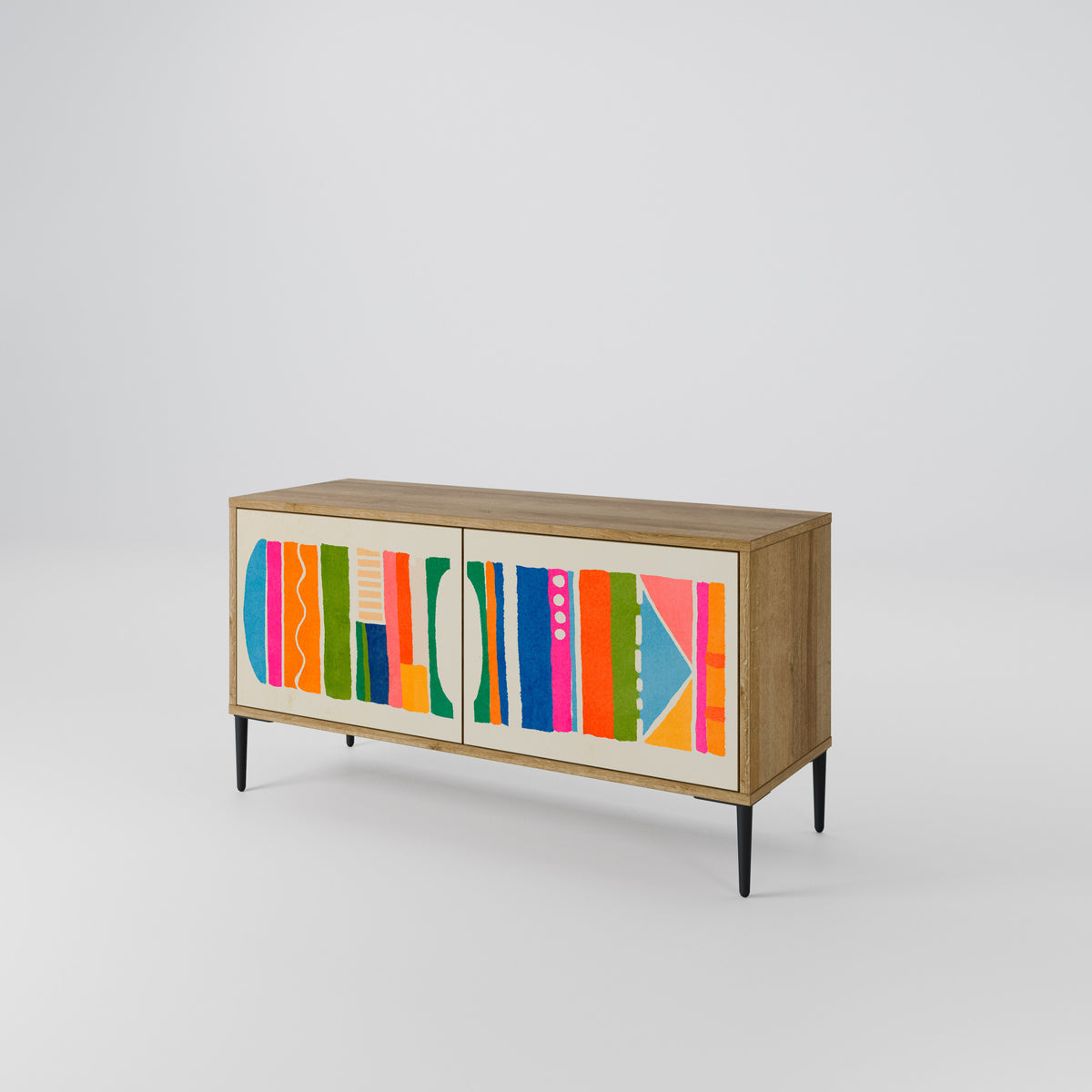 GEOMETRIC SHINE Kompaktní dvoudveřový TV stolek