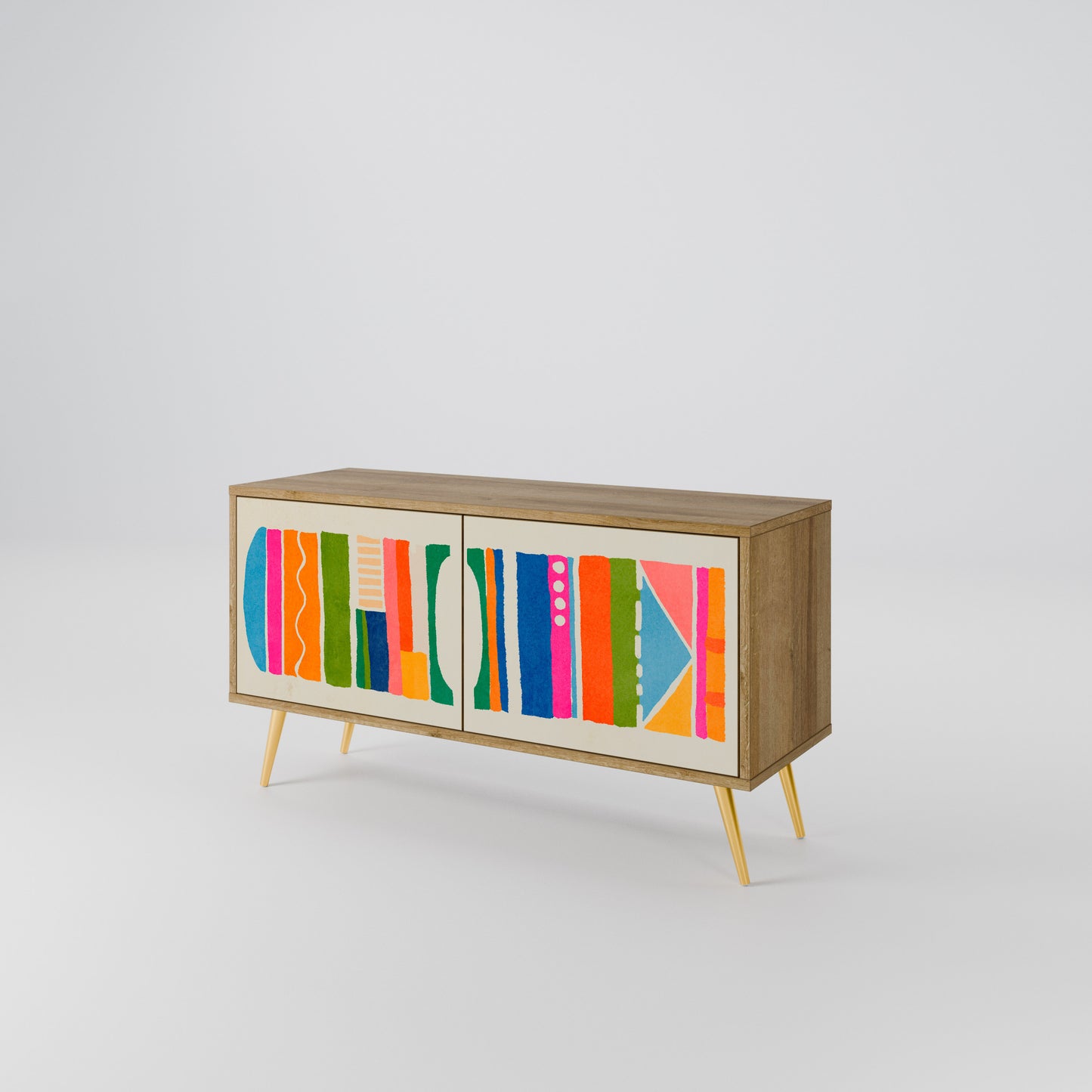 GEOMETRIC SHINE Kompaktní dvoudveřový TV stolek
