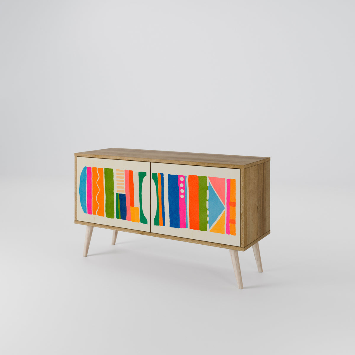GEOMETRIC SHINE Kompaktní dvoudveřový TV stolek