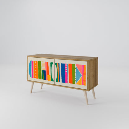 GEOMETRIC SHINE Kompaktní dvoudveřový TV stolek