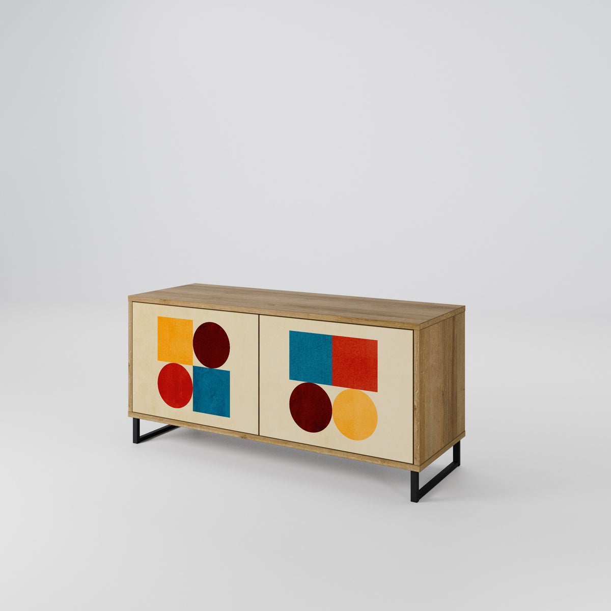 GEOMETRIC PUZZLE Kompaktní dvoudveřový TV stolek