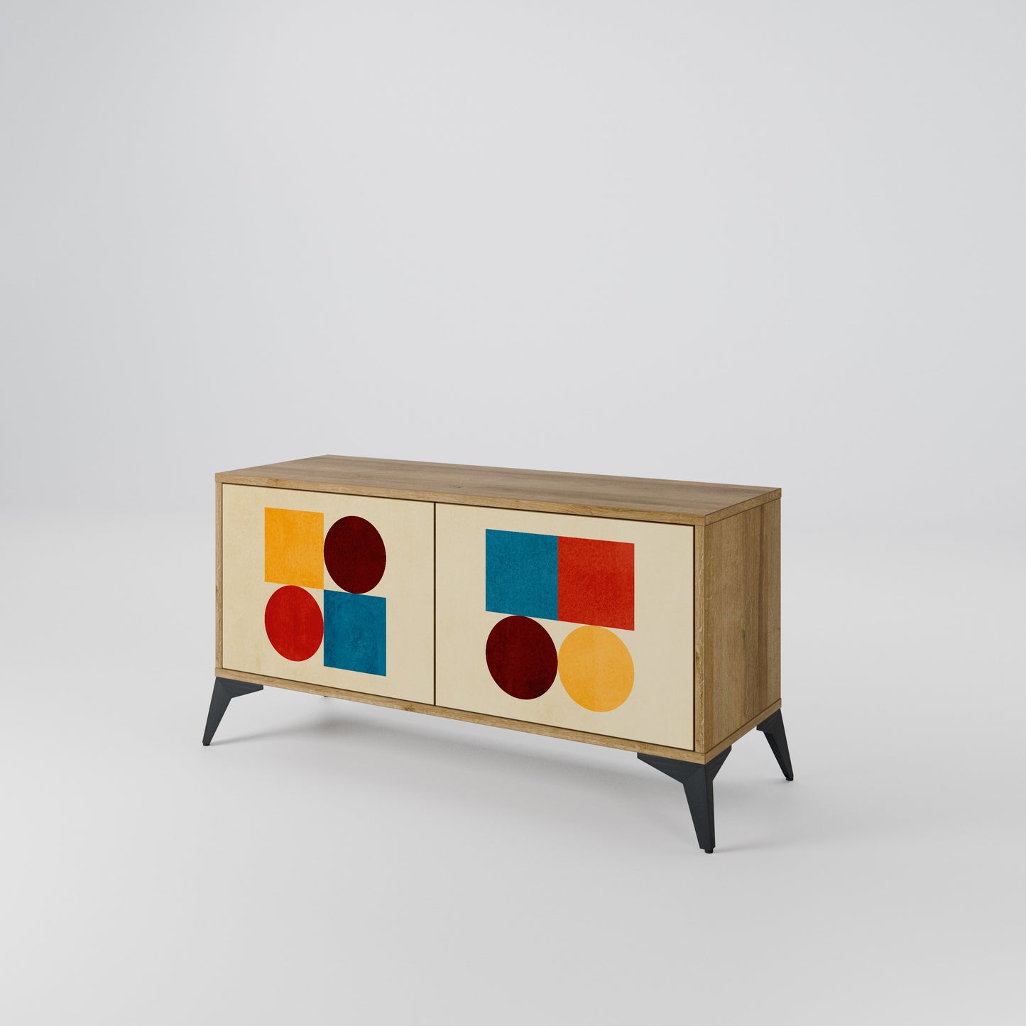 GEOMETRIC PUZZLE Kompaktní dvoudveřový TV stolek