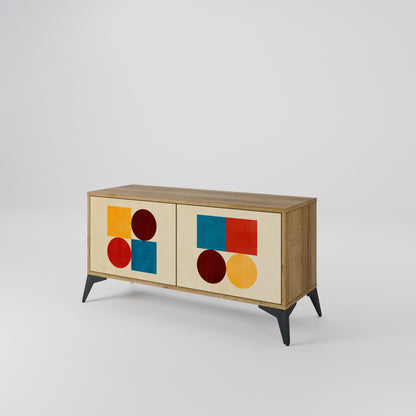 GEOMETRIC PUZZLE Kompaktní dvoudveřový TV stolek