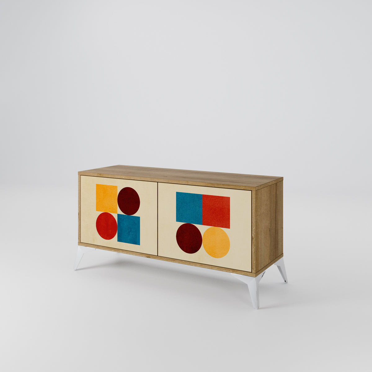 GEOMETRIC PUZZLE Kompaktní dvoudveřový TV stolek