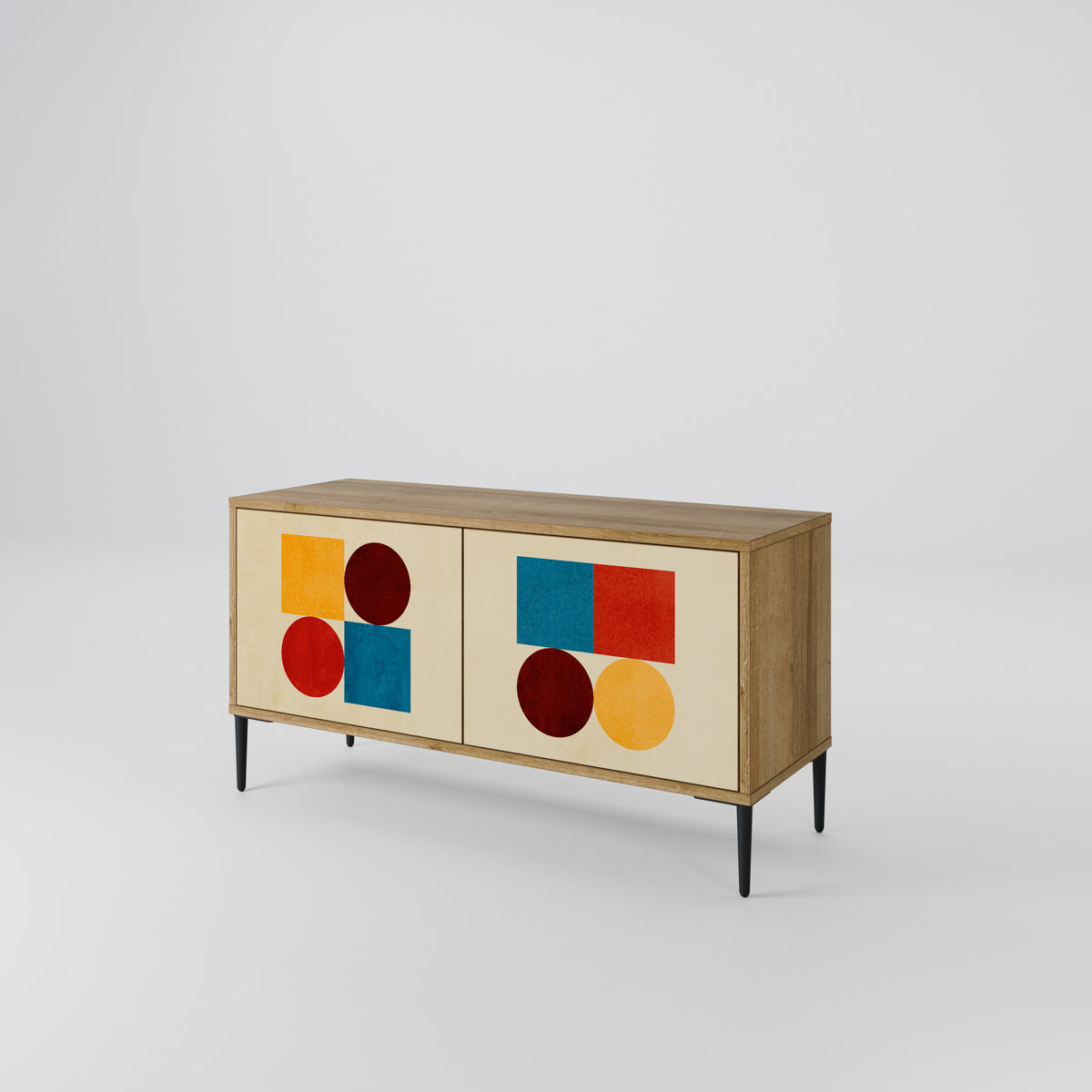 GEOMETRIC PUZZLE Kompaktní dvoudveřový TV stolek