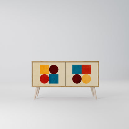 GEOMETRIC PUZZLE Kompaktní dvoudveřový TV stolek