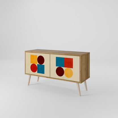 GEOMETRIC PUZZLE Kompaktní dvoudveřový TV stolek
