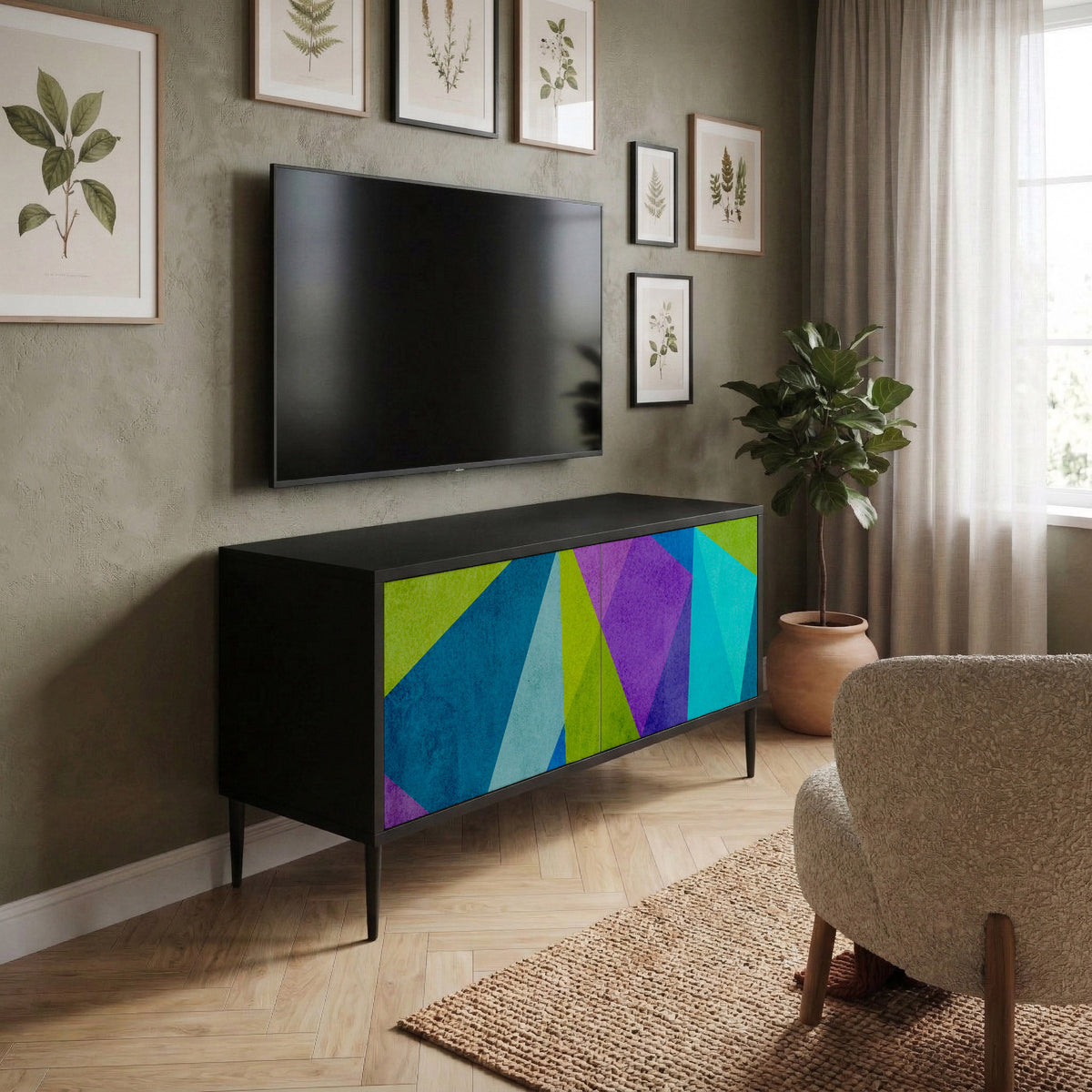 COLD SHOWCASE Kompaktní dvoudveřový TV stolek