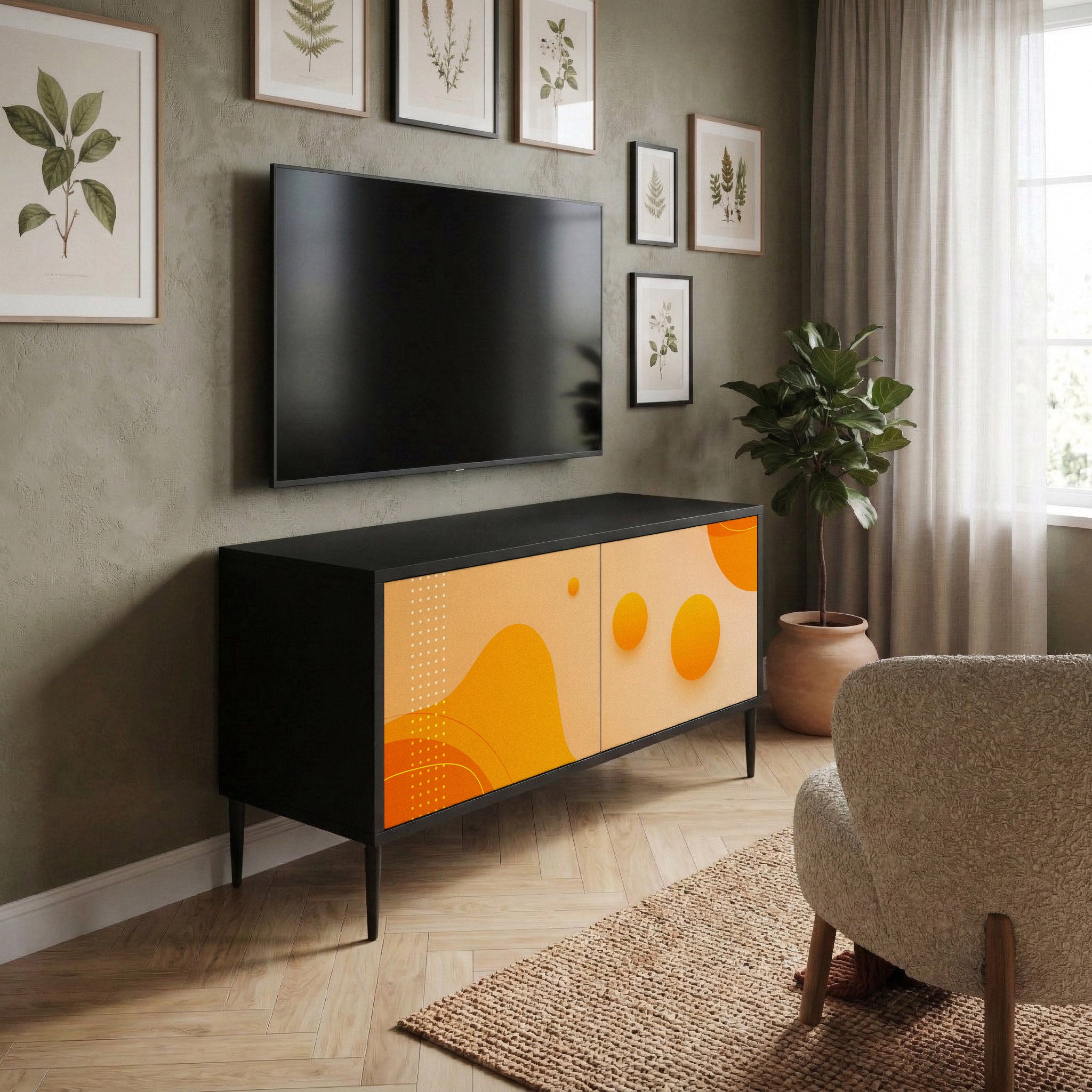 ORANGE ARRANGEMENT Kompaktní dvoudveřový TV stolek