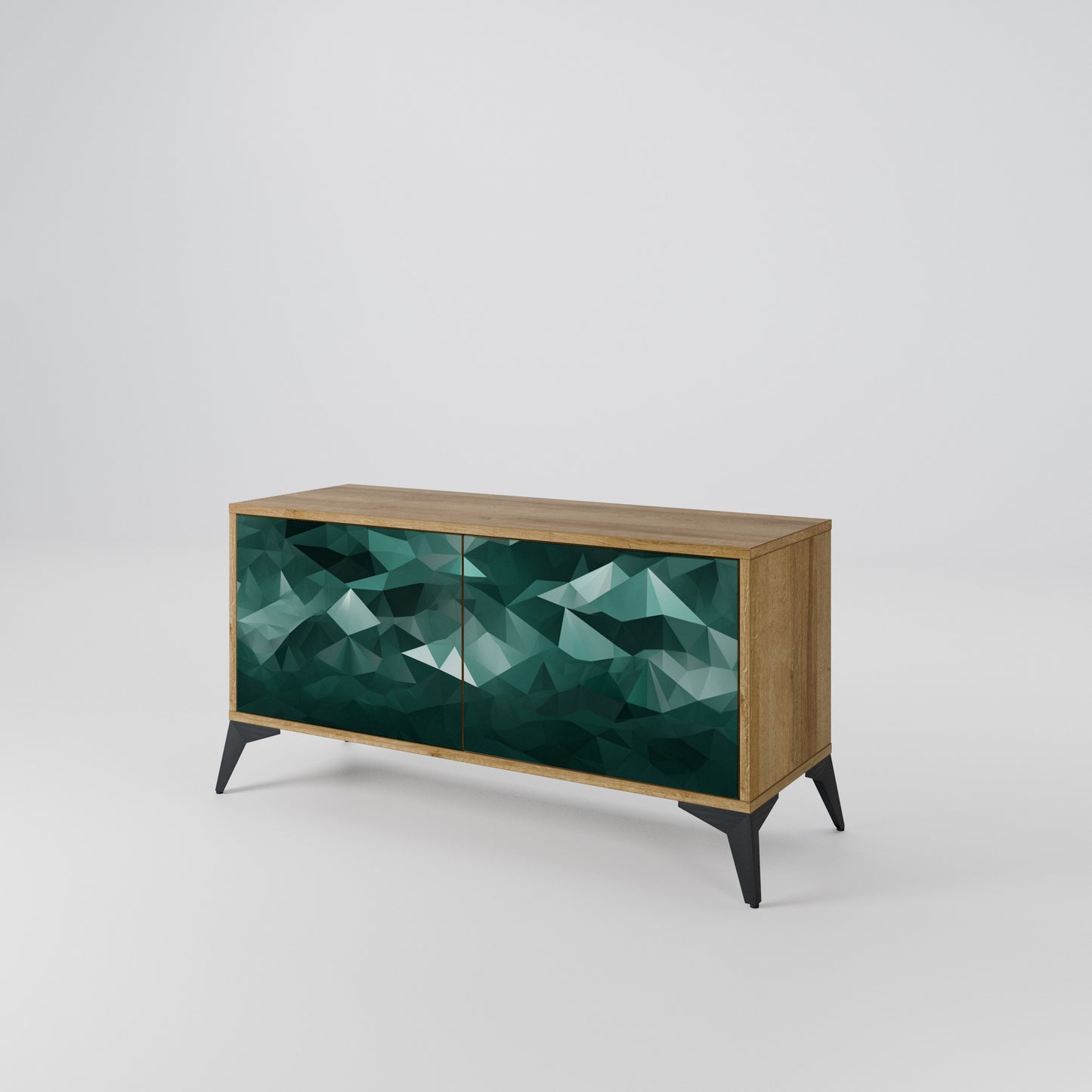 POLYGONAL FLOATING Kompaktní dvoudveřový TV stolek