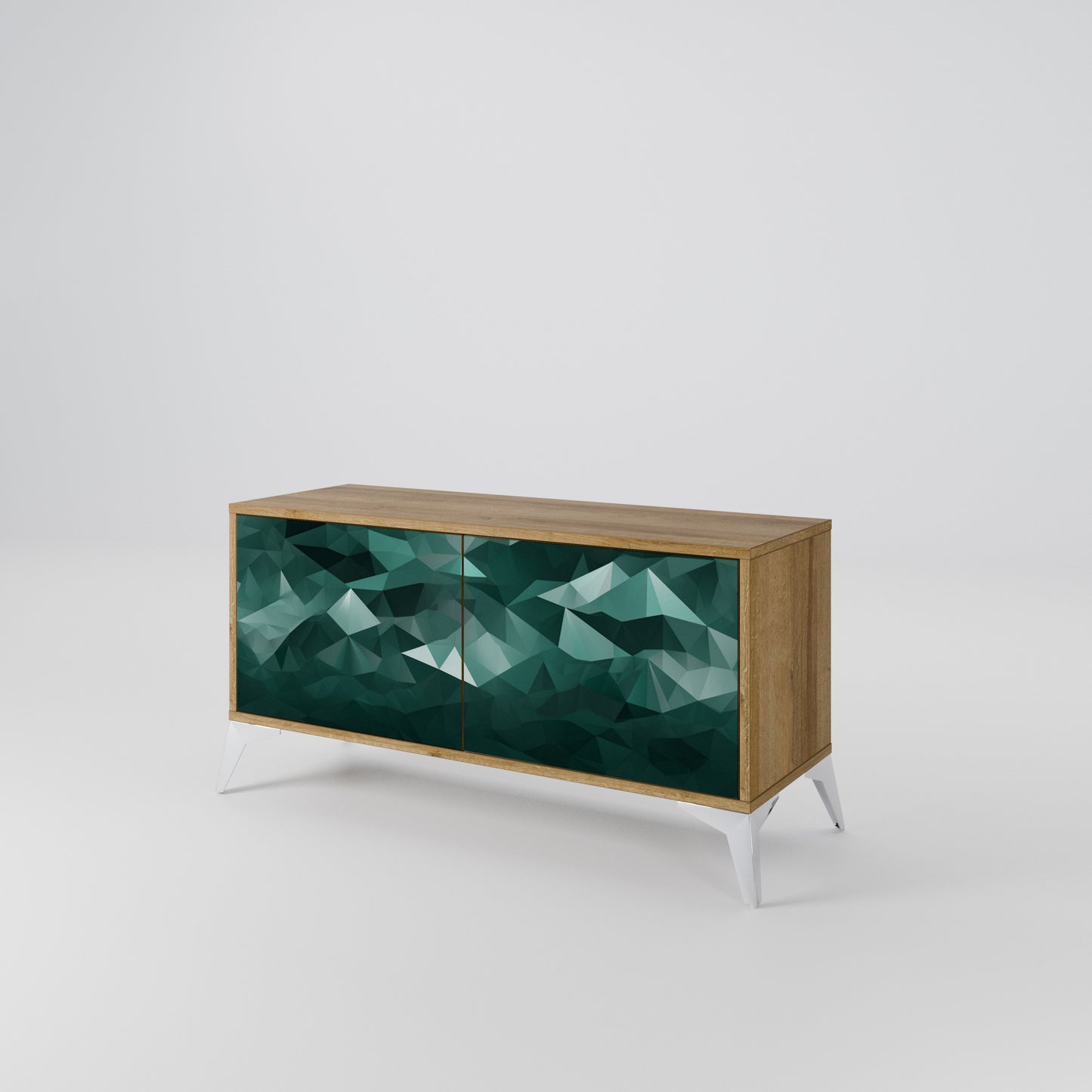 POLYGONAL FLOATING Kompaktní dvoudveřový TV stolek