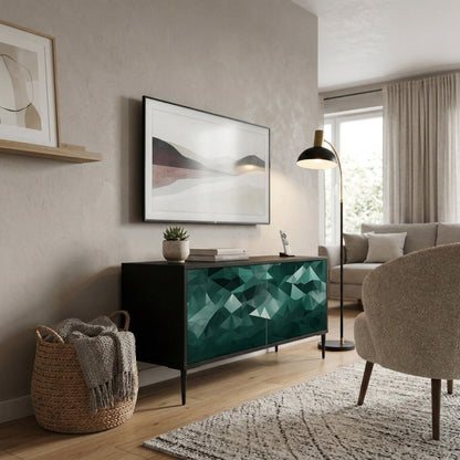 POLYGONAL FLOATING Kompaktní dvoudveřový TV stolek