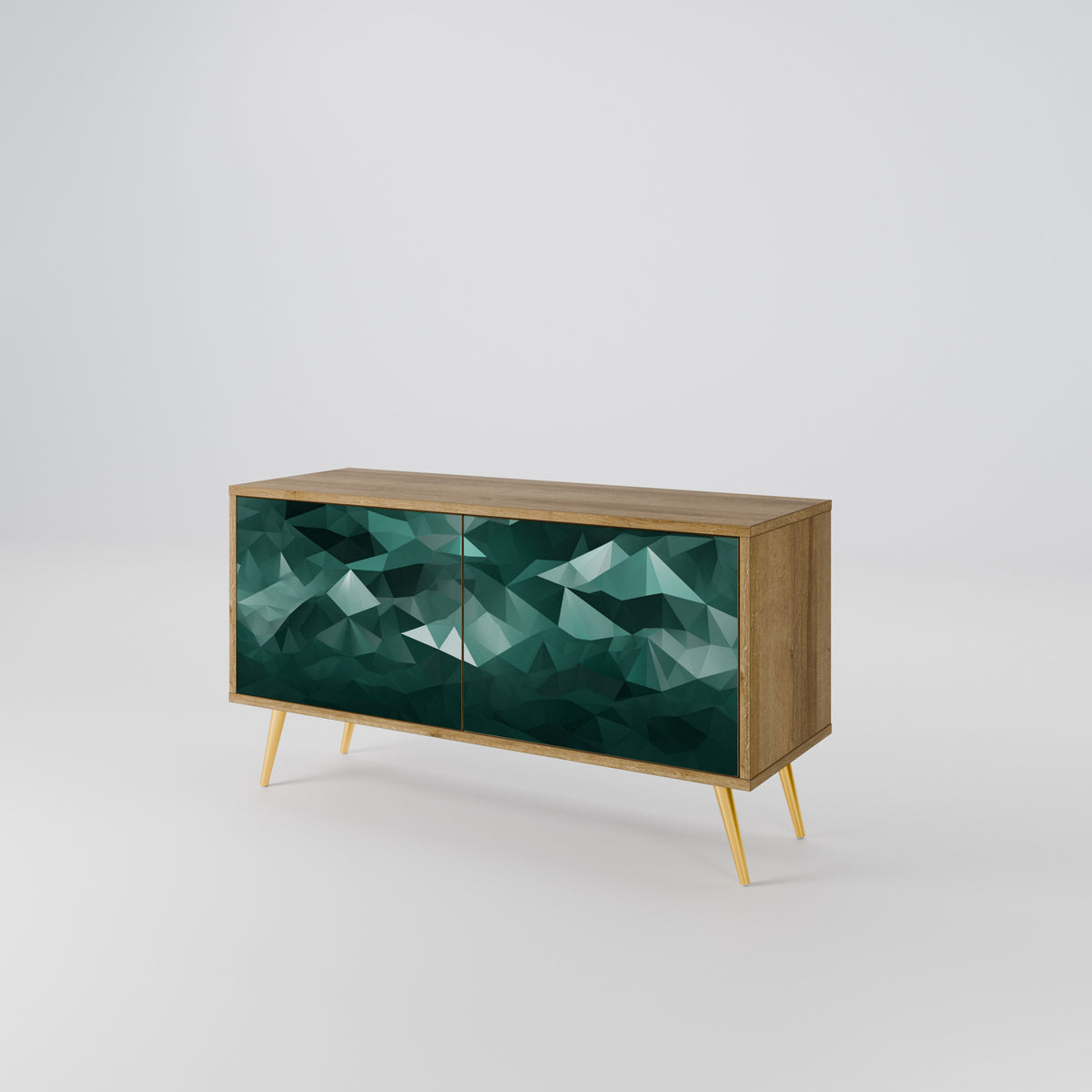 POLYGONAL FLOATING Kompaktní dvoudveřový TV stolek