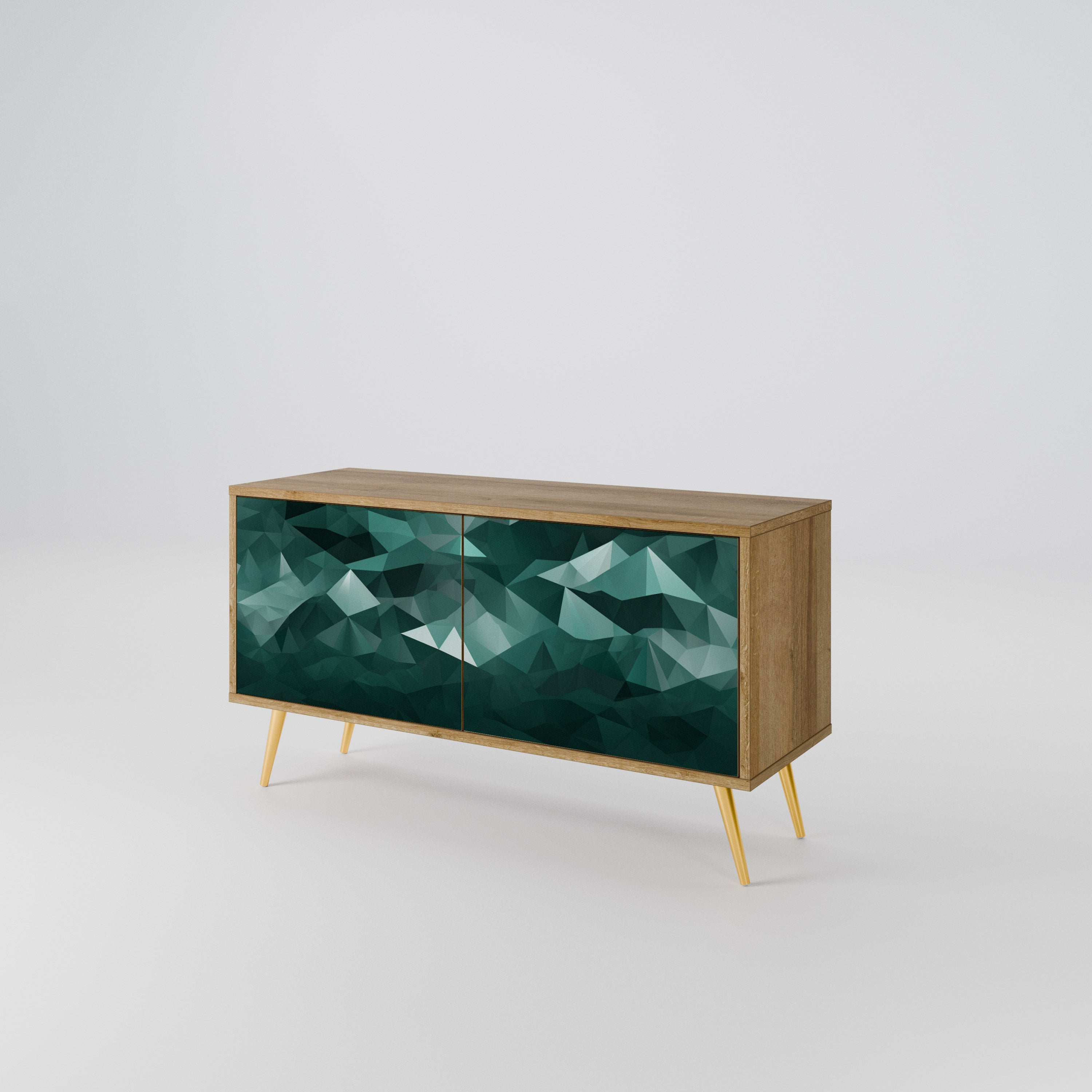 POLYGONAL FLOATING Compact 2-Door TV Cabinet