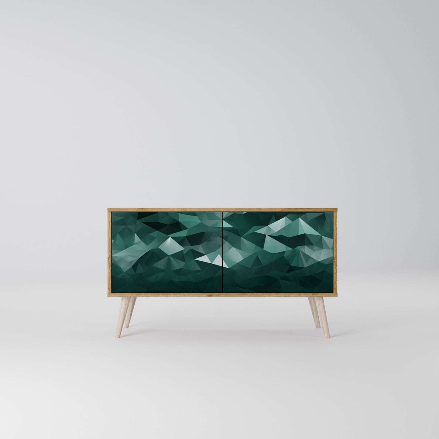 POLYGONAL FLOATING Kompaktní dvoudveřový TV stolek