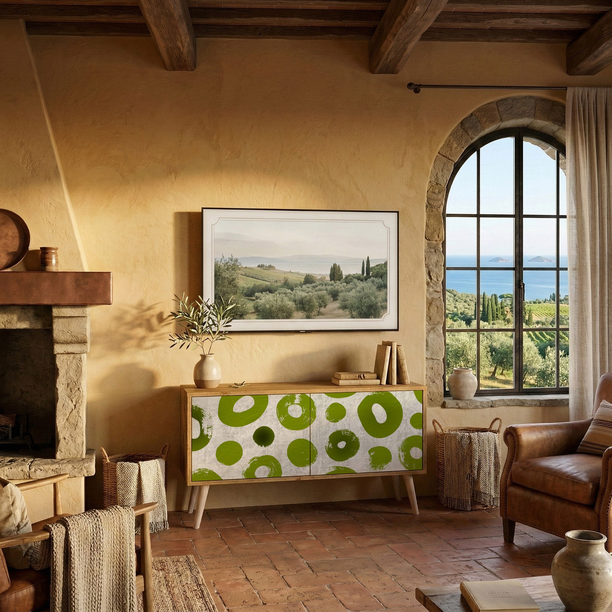 GREEN RHAPSODY Kompaktní dvoudveřový TV stolek