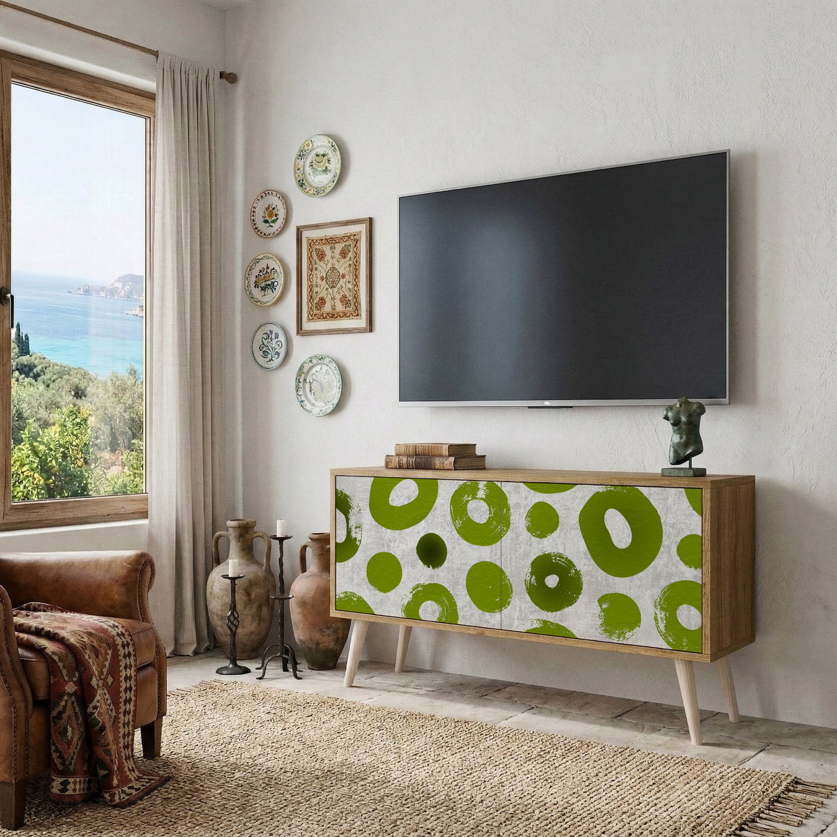 GREEN RHAPSODY Kompaktní dvoudveřový TV stolek