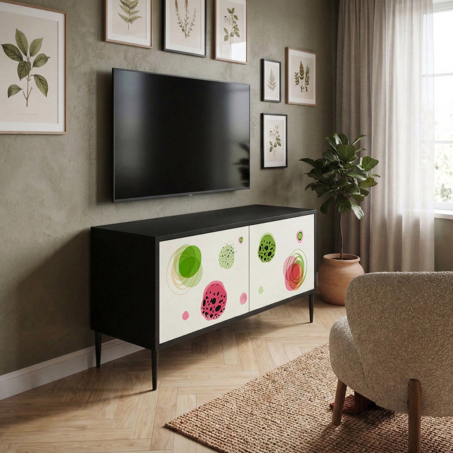 COLORFUL COSMOS Kompaktní dvoudveřový TV stolek