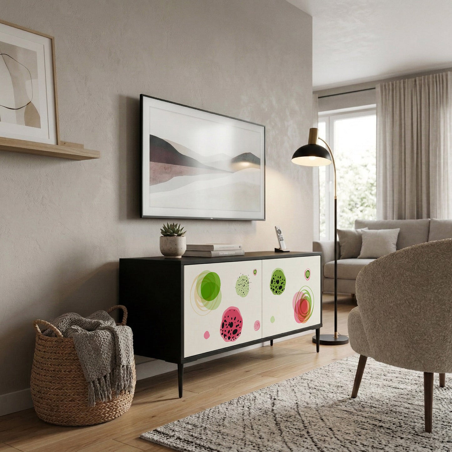 COLORFUL COSMOS Kompaktní dvoudveřový TV stolek