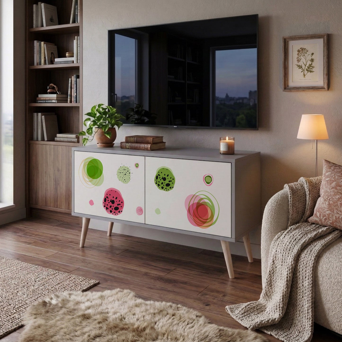COLORFUL COSMOS Kompaktní dvoudveřový TV stolek