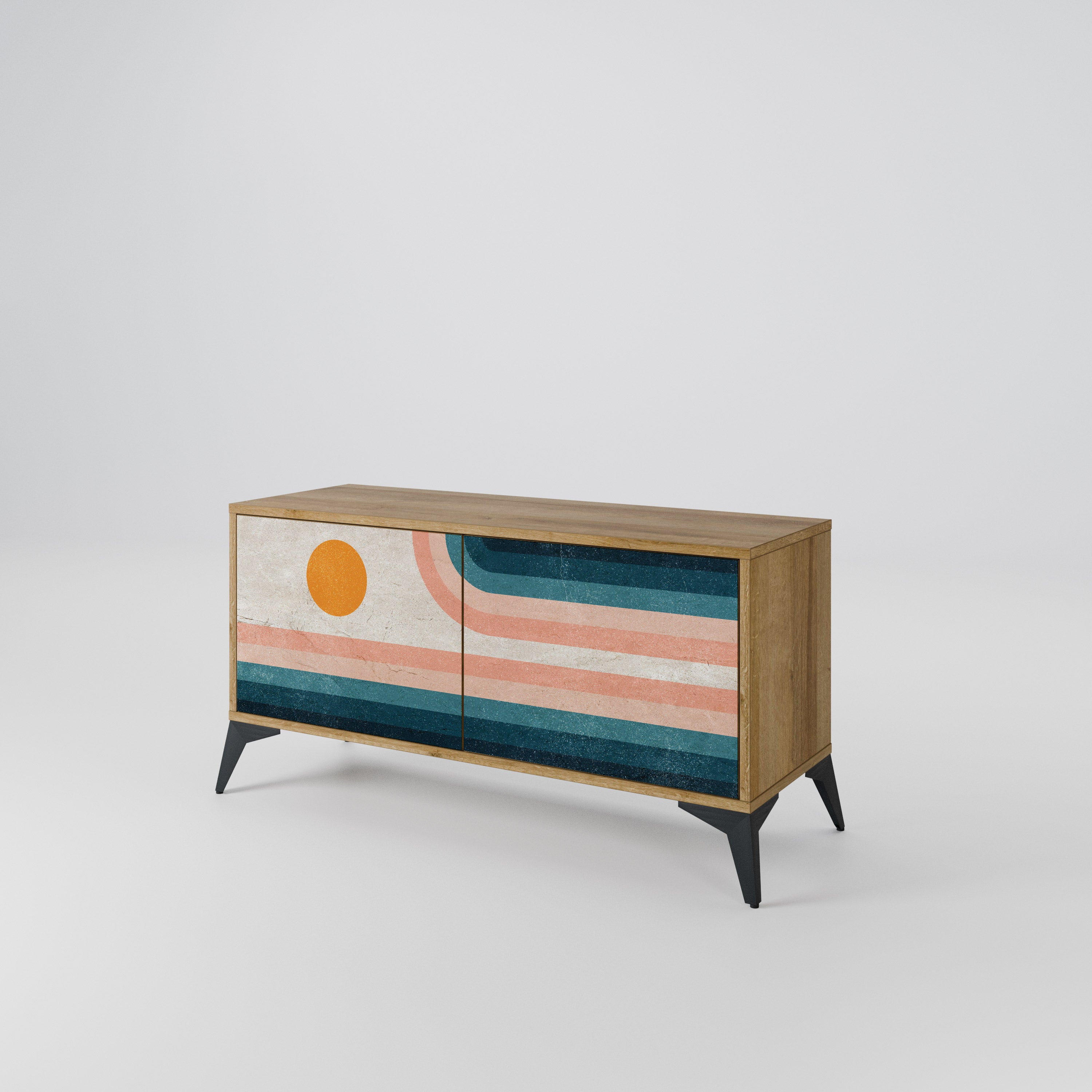 TWO HALVES Compact 2-Door TV Cabinet