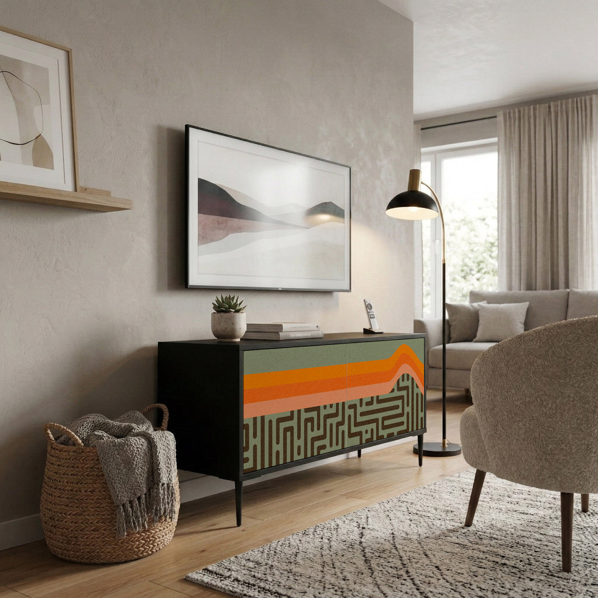 SIMPLE SOLUTIONS Kompaktní dvoudveřový TV stolek